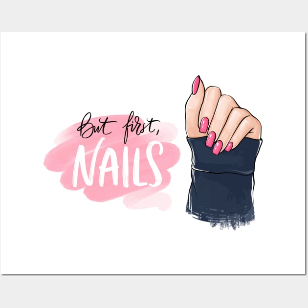 but first nails girly Wall Art by Mako Design 